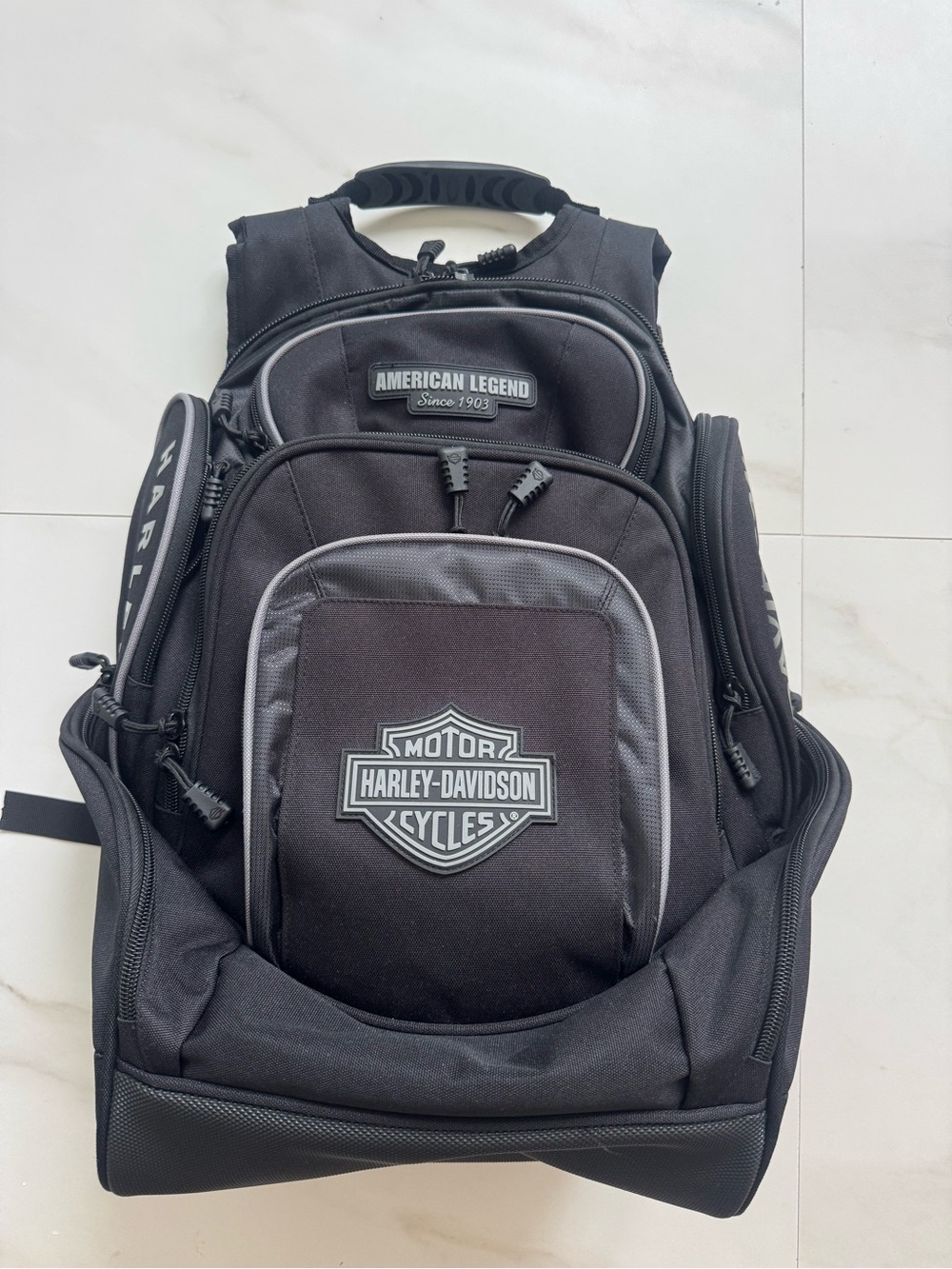 Harley-Davidson Black & Gray Men's Motorcycle Backpack